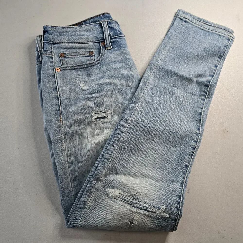 American Eagle Jeans Men's 30 x 32 Blue Skinny Distressed Next Level AirFlex